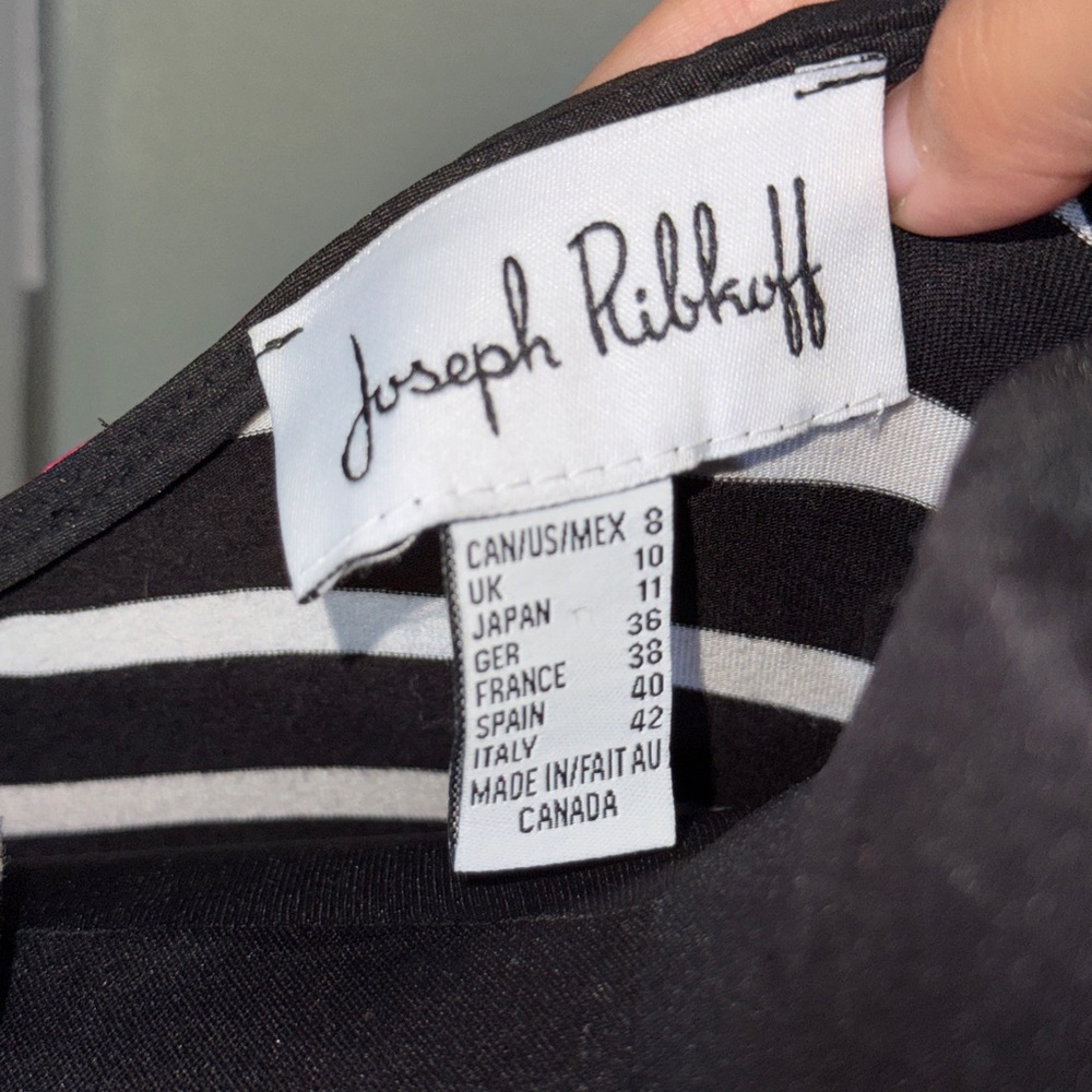 Joseph Ribkoff Black Multicolor Striped Top - Picture 2 of 2